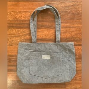 Gray corduroy Tote Bag XINRUIGOOD EUC lined inside